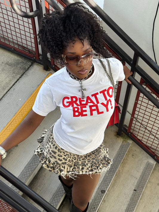Great To Be Fly!  Logo Tee (White/Red)