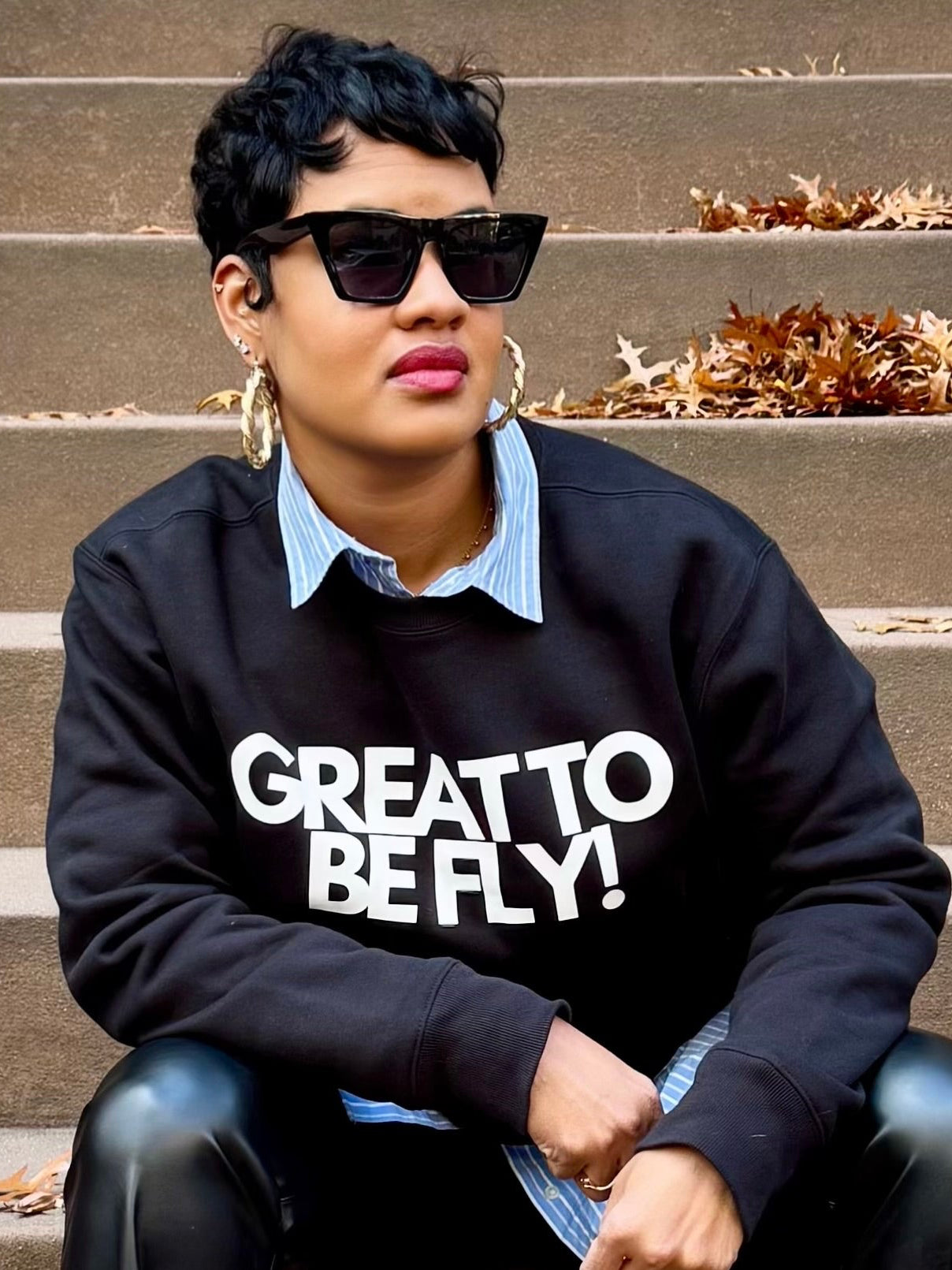 Great To Be Fly!  Logo Sweatshirt - Blk/White
