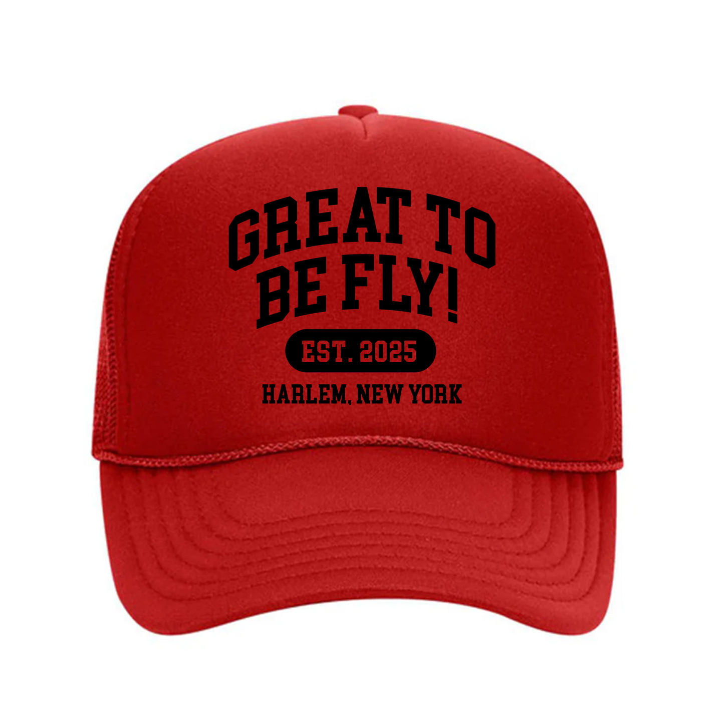 GREAT TO BE FLY! Trucker Hat – Red & Black