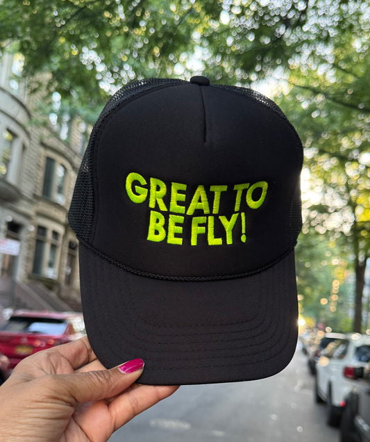 Logo Trucker - Black w/Neon Embroidery