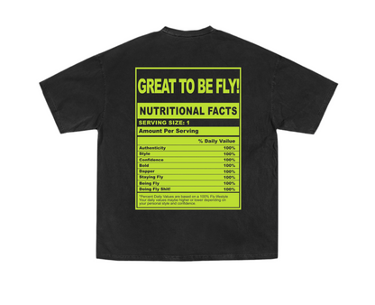 Nutri Facts Graphic Tee – Black/Neon