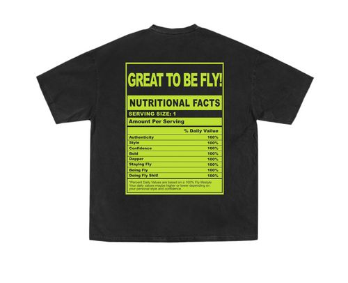 Nutri Facts Graphic Tee – Black/Neon