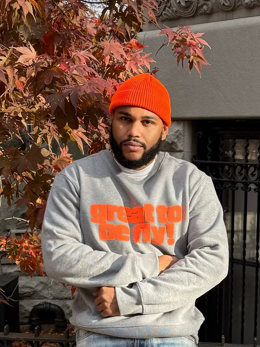 Great To Be Fly!  Logo Sweatshirt - Grey/Orange