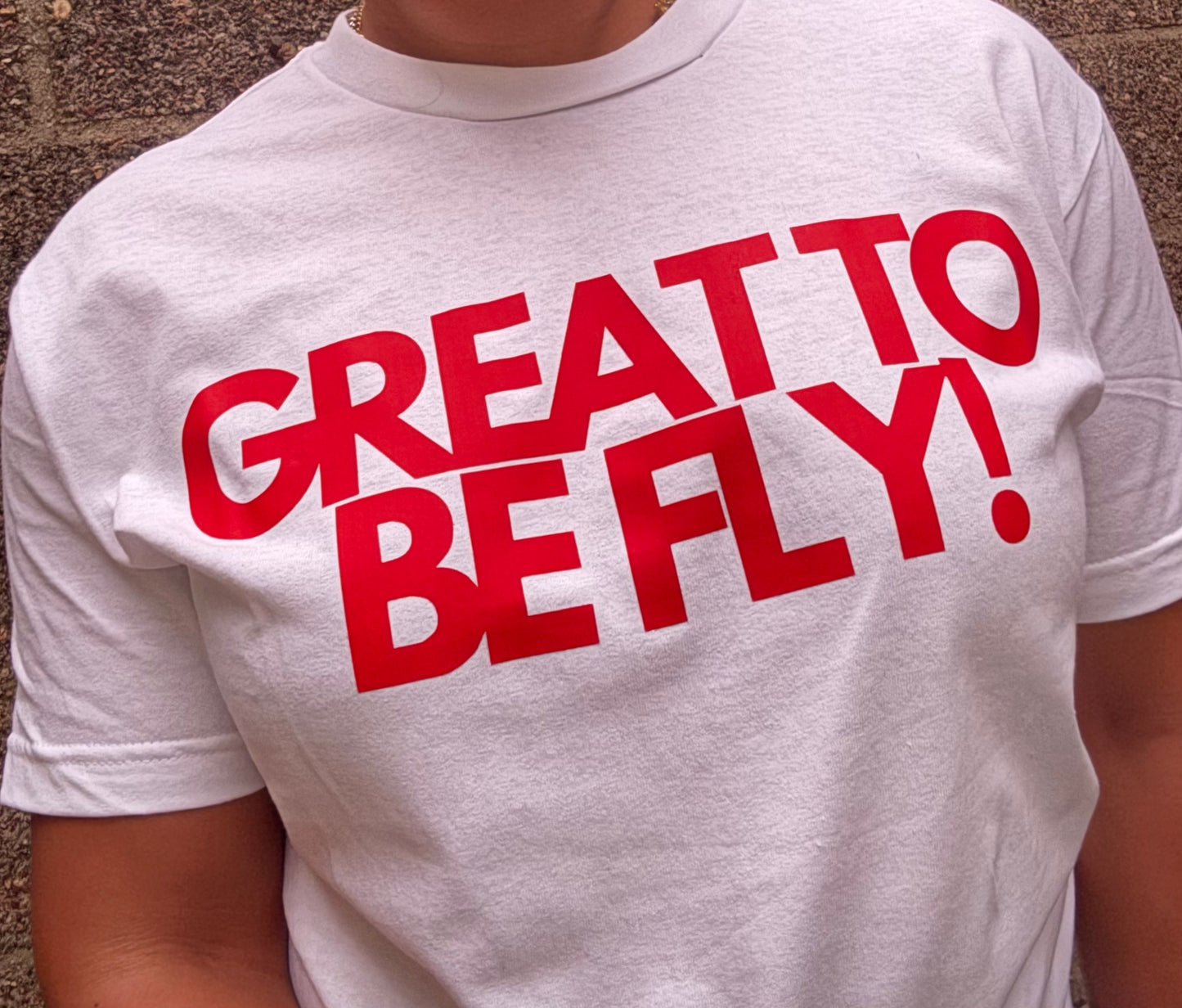 Great To Be Fly!  Logo Tee (White/Red)
