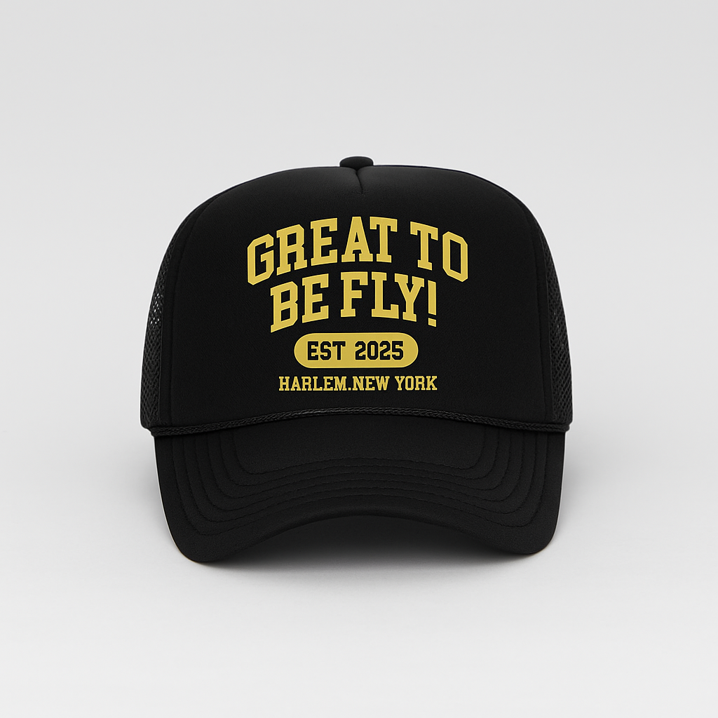 GREAT TO BE FLY! Trucker Hat – Black