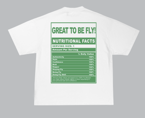 Nutri Facts Graphic Tee – White/Kelly Green